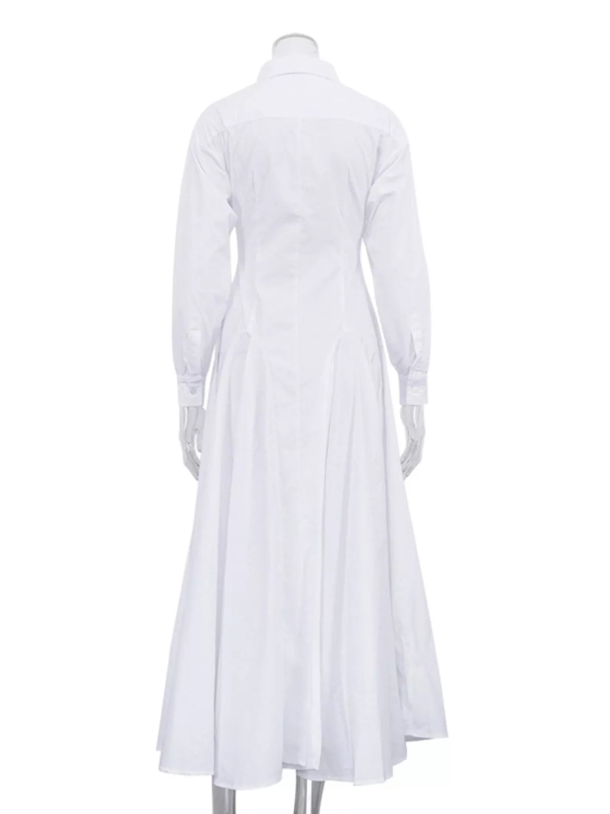 Button Front Long Sleeve Maxi Shirt Dress