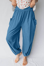Smocked Waist Casual Jogger Style Pants