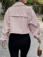 Drawstring Hem Zip Up Jacket