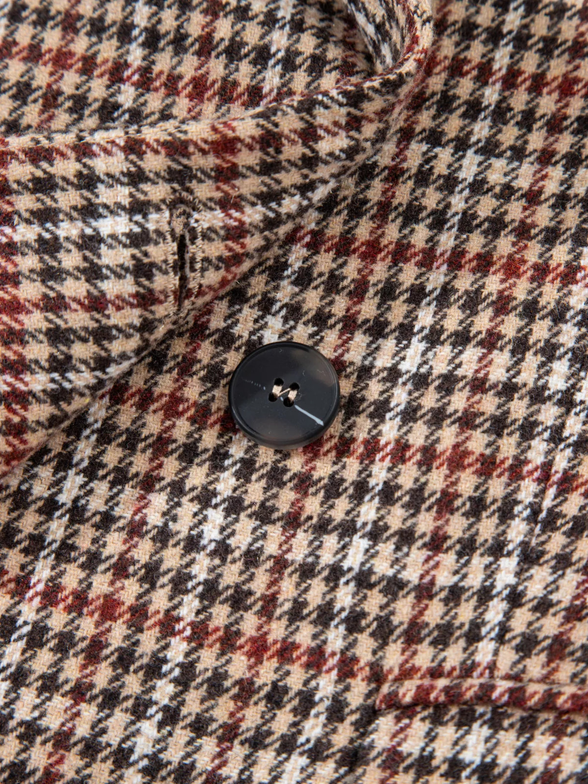 Houndstooth Lapel Collar Blazer