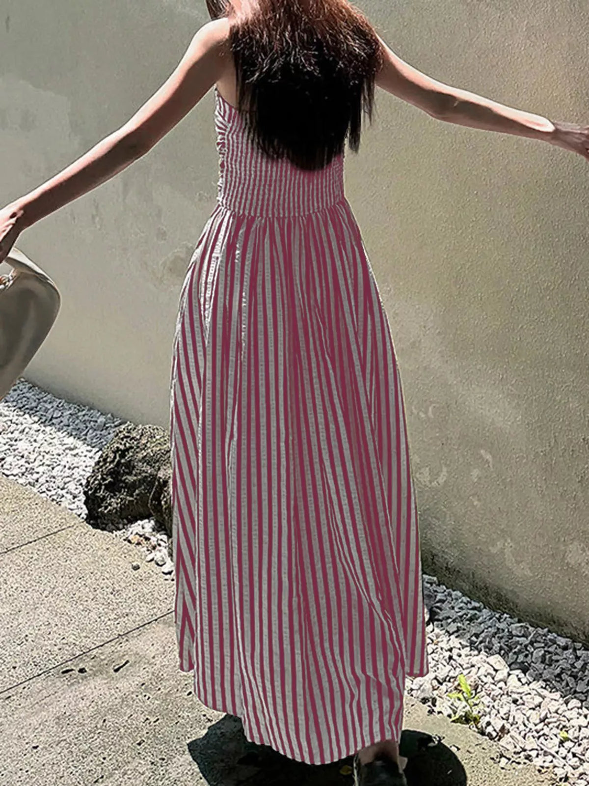 Striped Sleeveless Maxi Dress