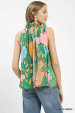 Umgee Multi-Color Floral Halter Neck Boho Top