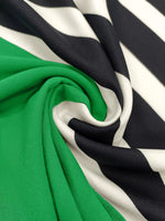 Color Block Striped Long Sleeve Midi Dress