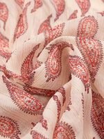 Paisley Print Frill Tie Neck Long Sleeve Blouse