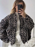 Leopard Print Oversized Bomber Jacket