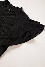 Ruffle Sleeve Textured Blouse