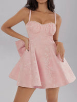 Satin Mini Cami Dress with Bow