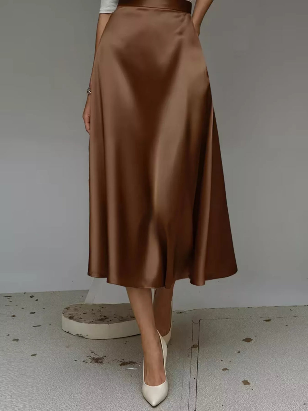 Satin Midi Skirt