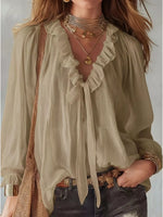 Ruffle Long Sleeve Blouse