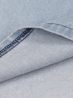 Zip Front Short Sleeve Denim Dress