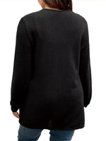 Plus Size Open Front Long Sleeve Knit Cardigan
