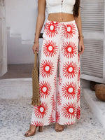 Devine Drawstring Printed Wide Leg Pants