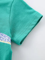 Children's Dinosaur Print Crew Neck Short Sleeve T-Shirt