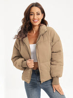 Zip Up Turtleneck Long Sleeve Puffer Jacket