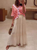 Striped Button Up Cardigan