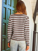 Striped Button-Up Cardigan