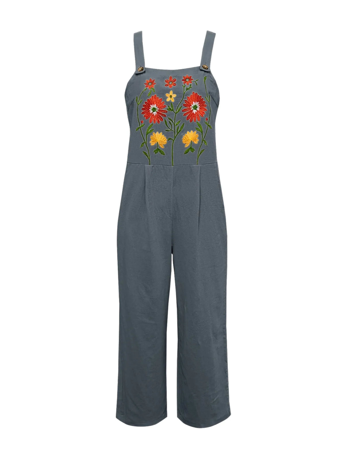 Floral Embroidered Wide Leg Jumpsuit