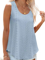 Eyelet Scoop Neck Tank