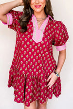 Floral Print Ruffle Hem Mini Dress