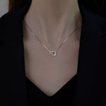 925 Sterling Silver Zircon Geometric Necklace