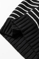 Stripe Turn-Down Johnny Collar Sweater Vest