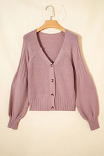 V-Neck Button-Down Cardigan