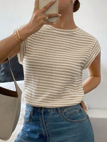 Full Size Striped Round Neck Short Sleeve T-Shirt Plus Size