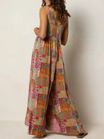 Plus Size Patchwork Wide-Leg Jumpsuit