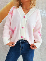 Butterfly Button Up Long Sleeve Cardigan