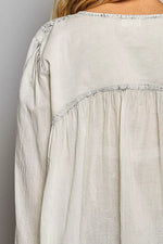 POL Embroidered Button Front Woven Shirt