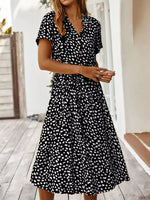 Animal Print Short Sleeve Dress