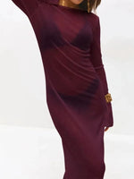 Backless Long Sleeve Maxi Cover-Up