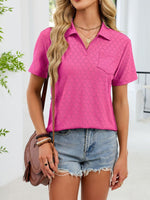 Eyelet Short Sleeve Blouse