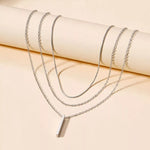Three Layered Bar Pendant Necklace