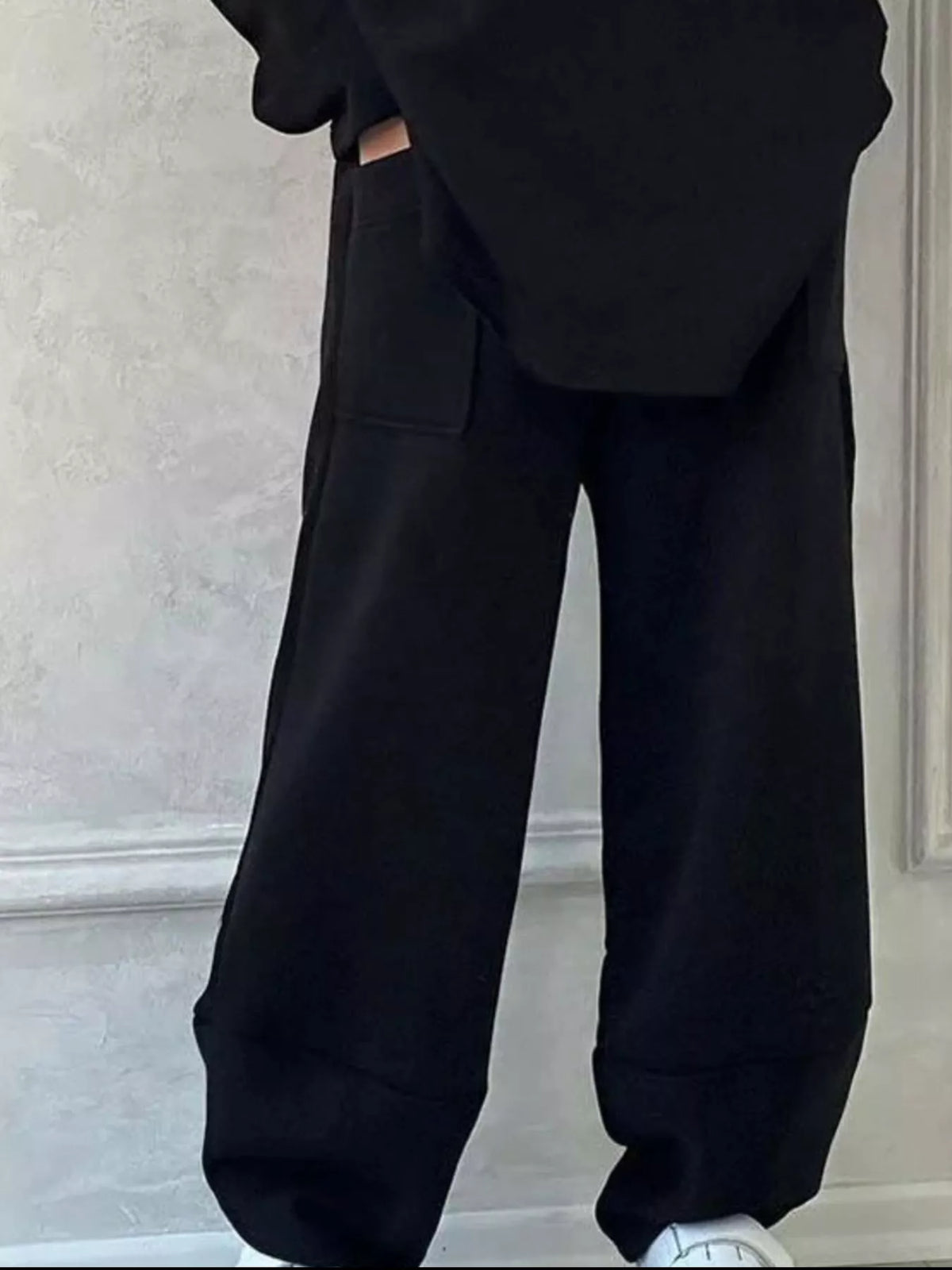 Full Size Oversized Round Neck Top and Pants Set Plus Size