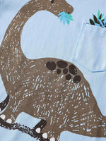 Children's Dinosaur Round Neck Top and Shorts Set