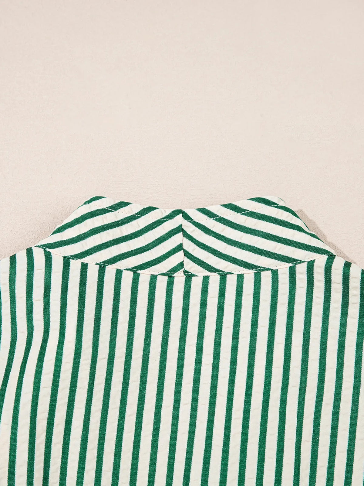 Stripe V Neck Zip Front Cinched High Waist Midi Dress
