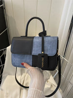 Two-Tone PU Leather Crossbody Bag