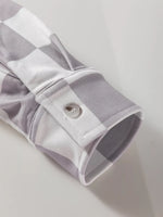 Checkerboard Flap Pocket Button Front Shacket