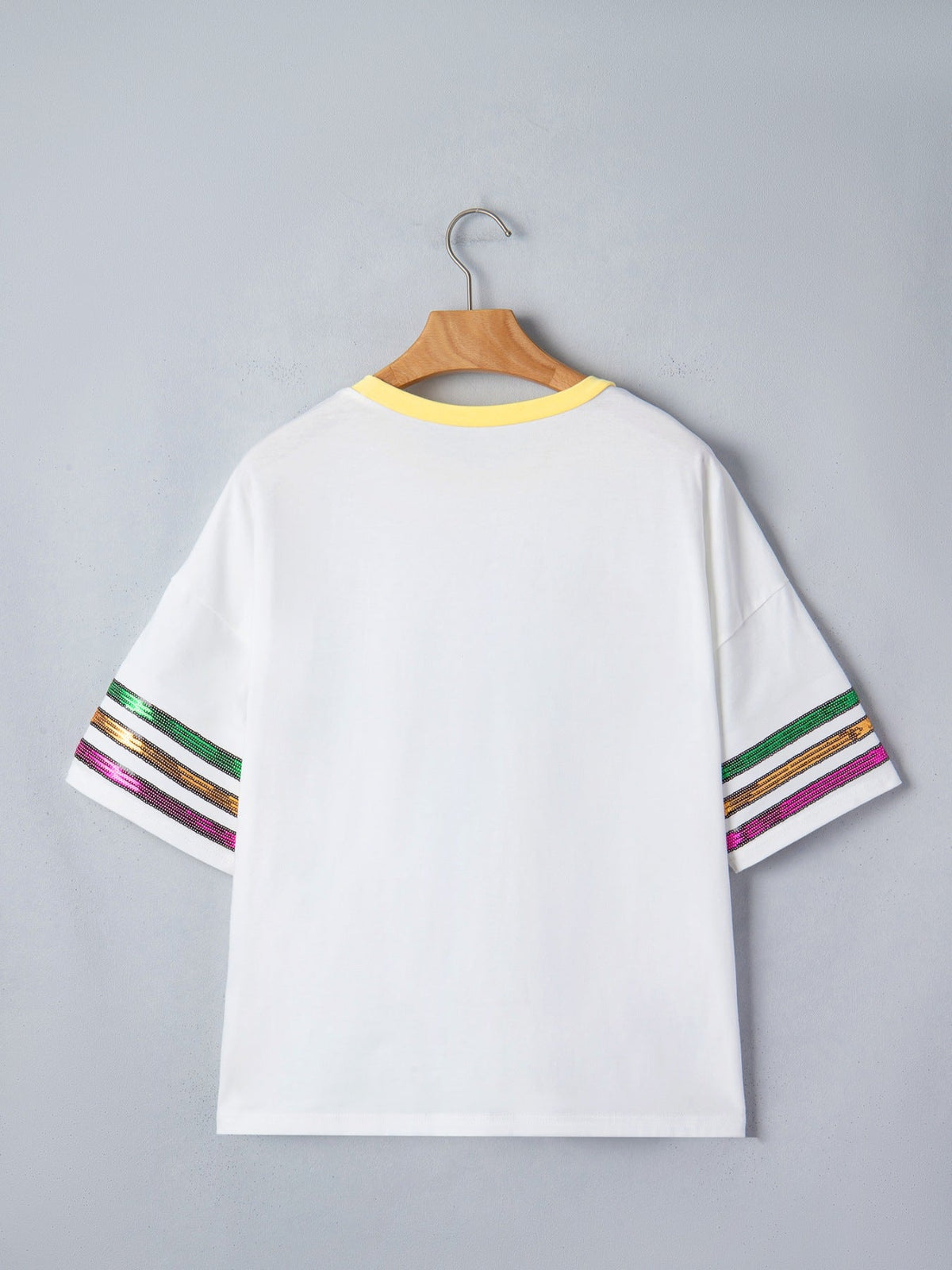 Sequin Mardi Gras Half Sleeve T Shirt