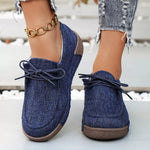 Round ToeLace-Up Sneakers