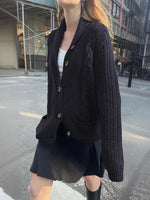 Cable Knit Button Up Cardigan