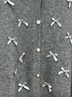 Bow Button Up Long Sleeve Cardigan