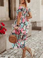 Floral Off Shoulder Midi Dress