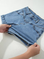 High-Waisted Denim Shorts
