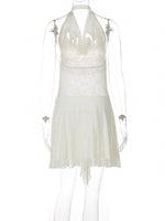 Halter Neck Asymmetrical Hem Mini Dress