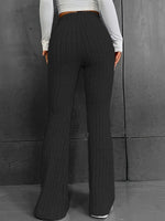 Ribbed High Waist Bootcut Pants