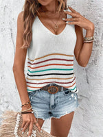 Striped V-Neck Sweater Vest