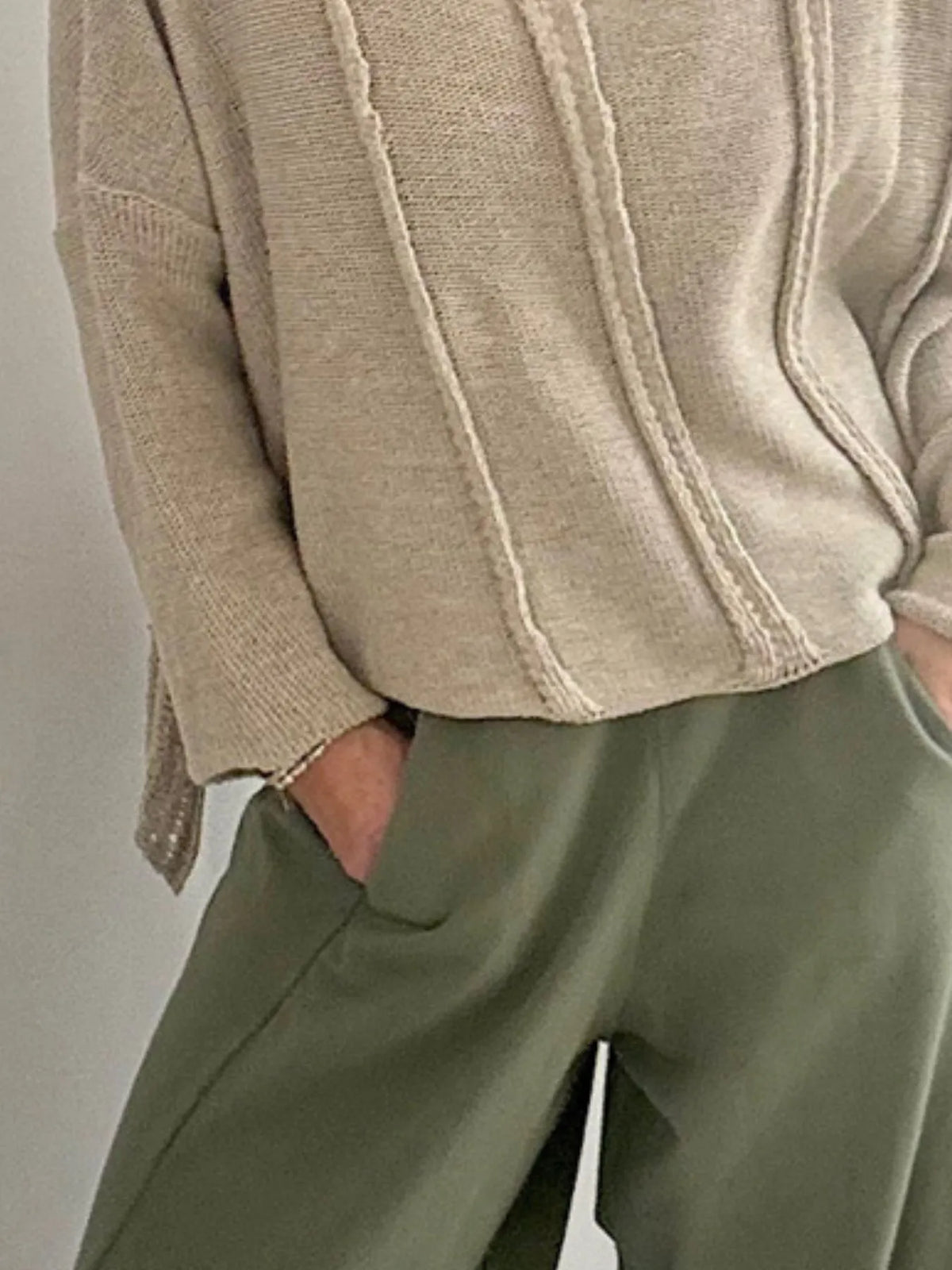 High-Low Drop Shoulder Sweater