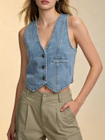 Button-Down Denim Vest